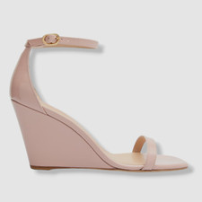  475 Stuart Weitzman Women's Pink Ankle-Strap Wedge Sandal Shoes Size 11