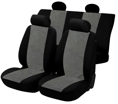 Sitzbezüge Set für Lancia Y 1. Serie (2003/2011) Baumwolle grau/schwarz