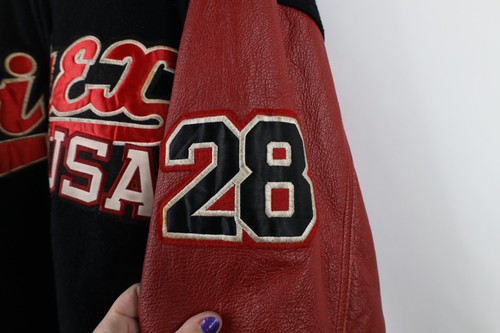 Vintage 90s Avirex Mens 3XL Distressed Spell Out Wool Leather Varsity Jacket - Picture 16 of 22