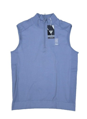 AHEAD FULL ZIP Men's Golf Vest HOODED S M XL STORM BLUE GOLF NEW