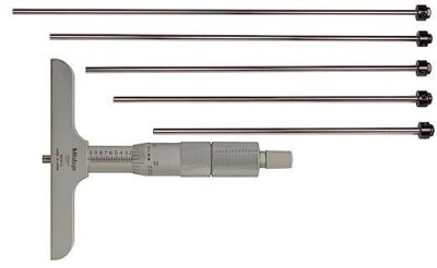  Mitutoyo 129-132, 0 - 6'' X .001'' Depth Micrometer, 4'' Base