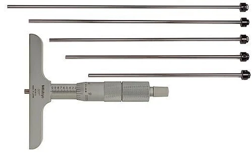  Mitutoyo 129-132, 0 - 6" X .001" Depth Micrometer, 4" Base