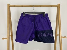 VTG Adidas Trefoil Spellout Colorblock Nylon Shorts Size M