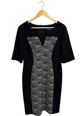 Connected apparel women's Sheath black dress short sleeve size 12