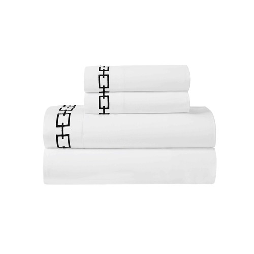 Chain Links Cotton Embroidered Deep Pocket Bed Sheet Set - Picture 4 of 41