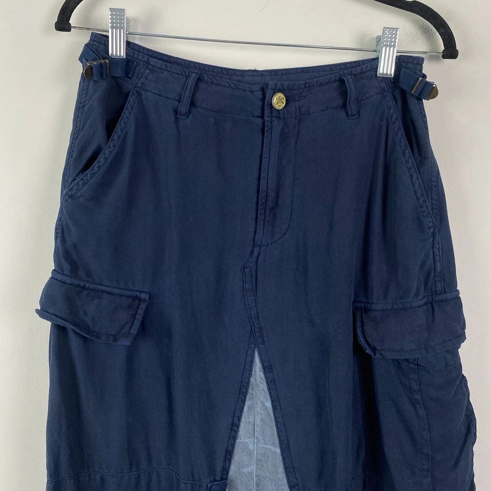 Maxi Falda Carga Seda Da-Nang Talla XS Azul Marino Bolsillos Original Militar Larga Foto 2 de 4