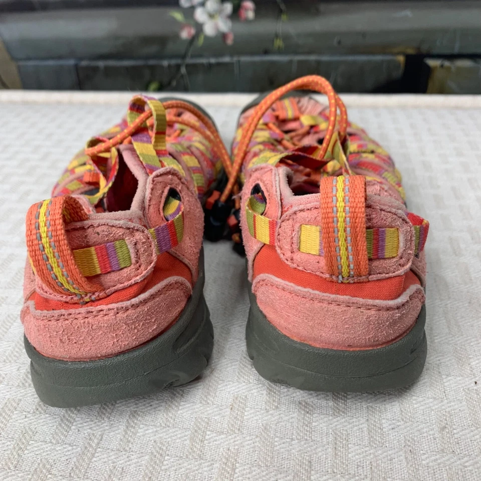 Keen Girls Whisper Raya Size 1Y Orange Drawstring Fisherman Hiking Sandals - Image 3 of 4