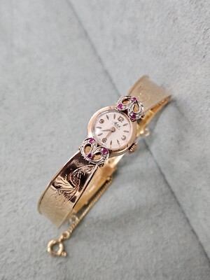 AUTHENTIC SOLID 18K YELLOW GOLD AVIA WATCH ORIGINAL PATENT 70 YRS. OLD SWISS