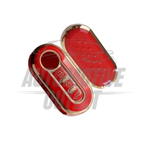 Funda De Llave De 3 Botones Roja Para Fiat 500 Ducato Doblo Punto Panda Bravo - Imagen 2 de 7