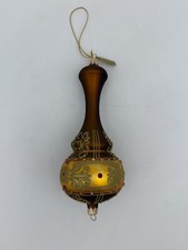 EUC Katherine's Collection Brown Gold Glass Dangle Ornament Read