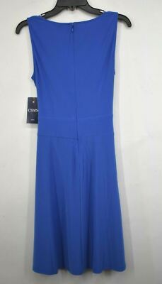 Women's Chaps Pleated Fit & Flare Dress, Size: Medium, Blue Women's Chaps Pleated Fit & Flare Dress, Size: Medium, Blue