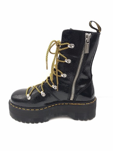 Dr Doc Martens Ghilana Max Distressed Patent Leather Platform Boots Womens Sz 10 - Picture 8 of 12