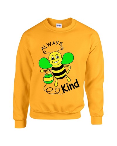 Kids Be Kind Bumble Bee Cute Inspirational Long Sleeve Sweatshirt Unisex New - Picture 14 of 14