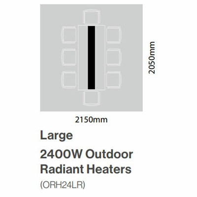 Rinnai Alfresco 2400W Infrared Radiant Strip Heater + Remote in Large  ORH24LR | eBay