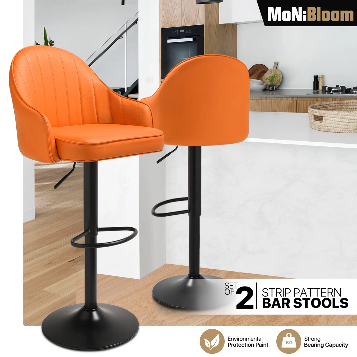 Orange bar stool chairs outlet