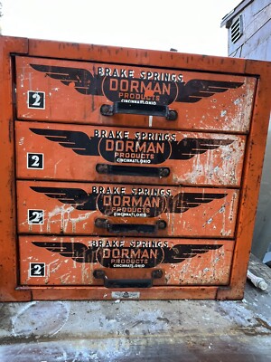 Vintage Dorman Products drawers Parts Cabinet Brake Springs 1950s Vintage Dorman Products drawers Parts Cabinet Brake Springs 1950s