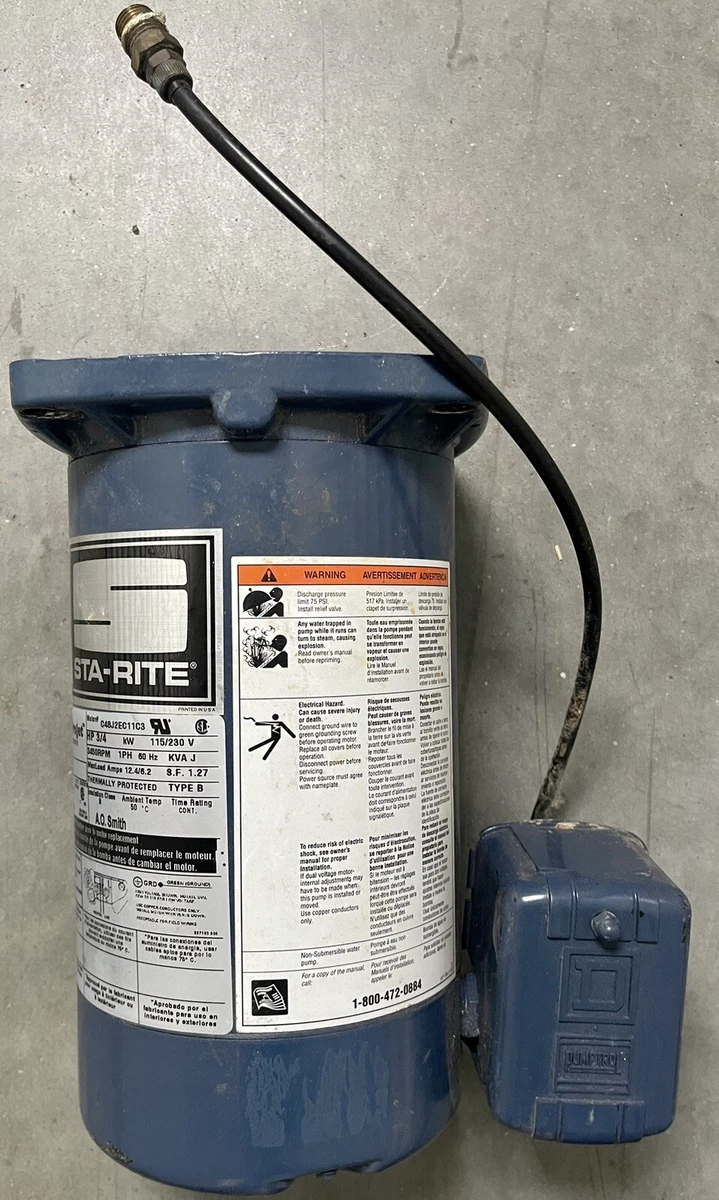 STA-RITE C48J2EC11C3 AO SMITH 3/4 HP 115/230 V PROJET SND-L JET PUMP MOTOR  | eBay