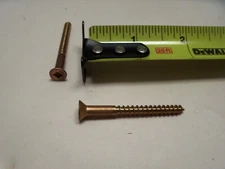 #8 X 1-3/4" Silicon Bronze Square Drive Flat Head Wood Screw USA VINTAGE Qty 20