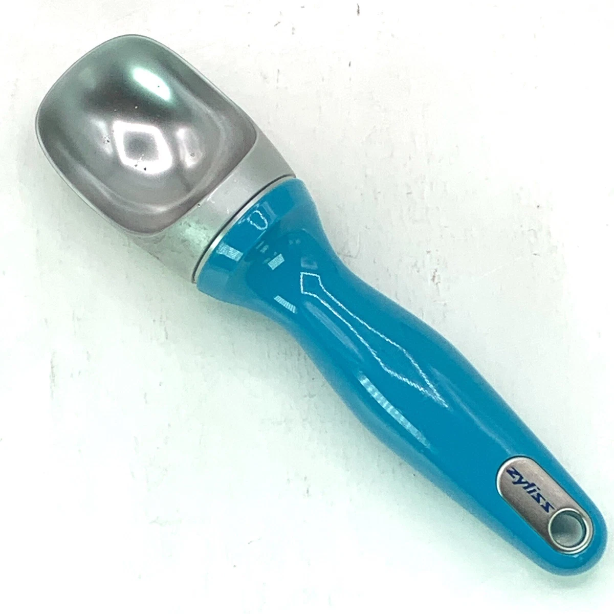Zyliss Ice Cream Scoop 7.5 Teal Turquoise Blue Weighted Handle eBay