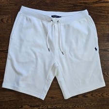 Polo Ralph Lauren Double Knit Shorts Mens White Drawstring Pony Logo Medium