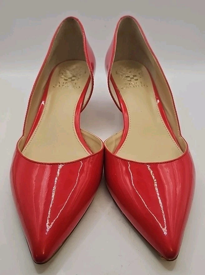 Zapatos de tacón de gatito de charol rojo D'Orsay talla 9M para mujer marinero chic silencioso lujo #195 Foto 4 de 4