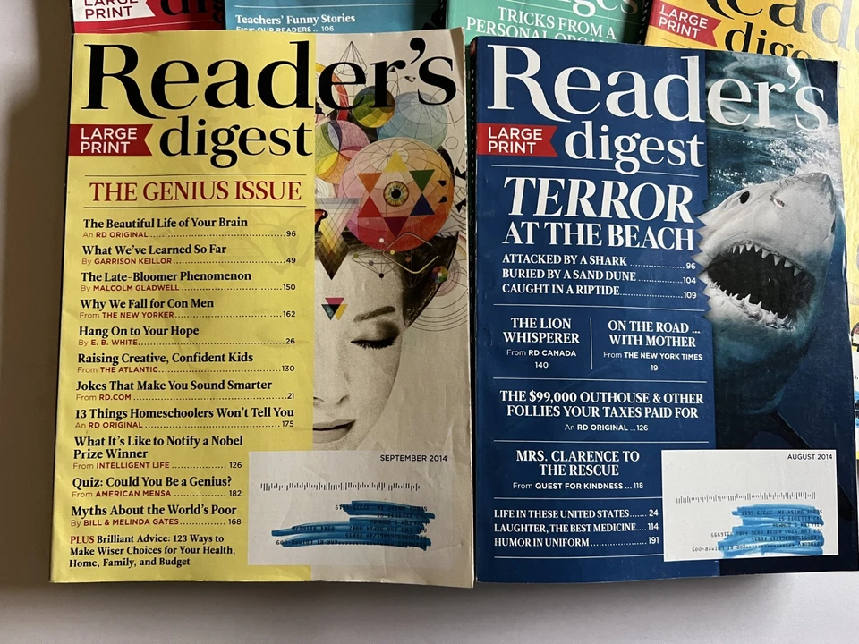 Lot of 6 Large Print Reader's Digest Magazines Back Issues 2014-2015 - Image 2 of 4