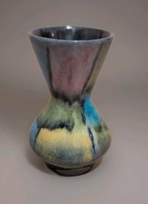 Multicoloured Glazed Mini Bud Vase West Germany Ceramic Pottery