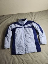 Columbia Interchange Waterproof Ski Jacket Womens Size XL Blue Heavyweight EUC