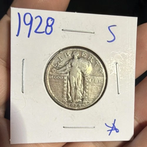 1928 S Standing Liberty Quarter Silver San Francisco Mint Circulated 25C