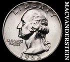 1963-D Washington Quarter- Silver- Choice Gem Brilliant Unc Luster #J5802