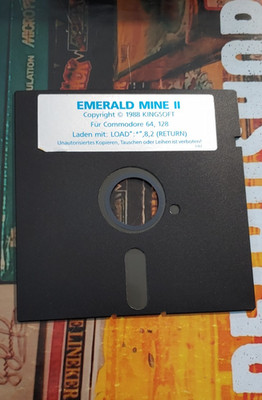 Emerald Mine II (Kingsoft 1987) Commodore C 64 (Disk) works classic 8-bit
