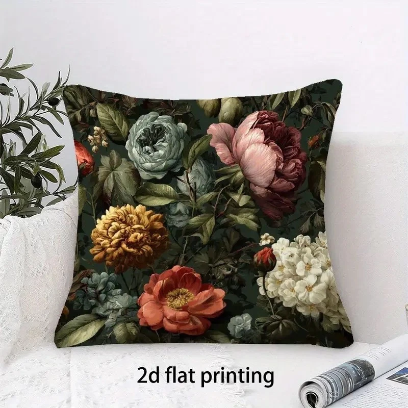 Kissen Bezug Samt 45 cm floral Schlafzimmer Bett Geschenk wie Essenza Deko - Bild 3 von 4