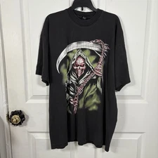 Vision Sports Grimm Reaper T-Shirt Men’s XL Grunge Punk Y2K Streetwear Goth