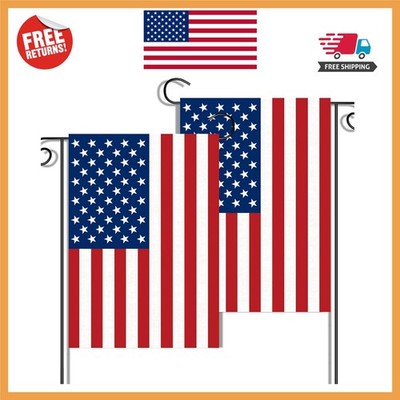 Durable & Weather-Resistant American Flag Garden Flags, 12  x 18  - Set of 2
