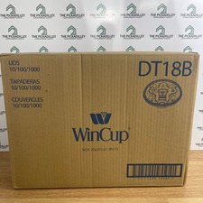 WinCup DT18B Plastic Lids 12-24 oz foam cups tear tab + straw slot 1,000 count
