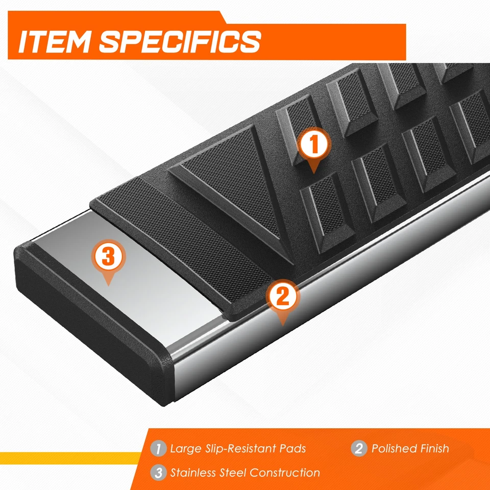 Estriberas de estriberas de barra lateral de 6,5" para Dodge/Mercedes/Freightliner Sprinter 07-24 Foto 4 de 4