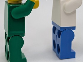 5 Vintage Lego Male and Female Town Minifigures from Set 4559 Cargo Train