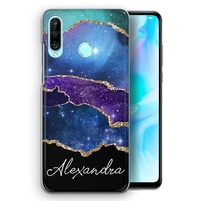 Personalisierte Handy-Hülle Initiale für Honor/Huawei Marmor Galaxy Stern Hartschale
