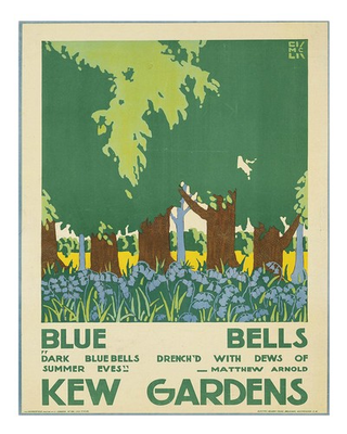 #ad Vintage Kew Gardens Wall Art Poster Floral Nature Scene Home Decor $28.99