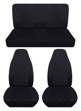 Fits 1992 To 1996 Ford Bronco Front And Rear Seat Covers Black With Diamond