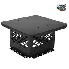 Outside Square Chimney Cap Flue Caps 13" x 13" Fireplace Chimney Cover Black