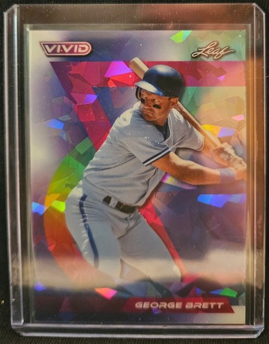 2024 LEAF VIVID GEORGE BRETT BLUE LAVA PRISM SP #5/7 ROYALS JERSEY #5 MATCH