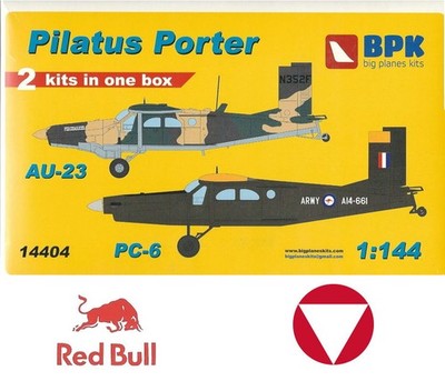SUPER MODELLE 1/144 BPK 2x Pilatus PC-6 Turbo Porter Red Bull Österreich ÖBH AUS