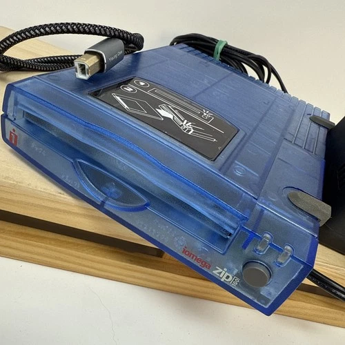 Iomega Zip Drive Z100USB Blue Clear + AC Adapter, USB Cable