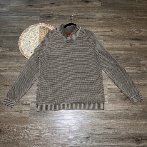 TOMMY BAHAMA Relax Waffle Knit Shawl Collar Cotton Pullover Sweater