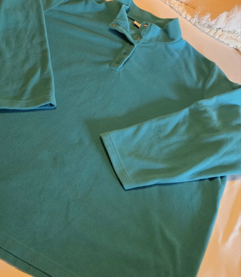 Chaqueta All American Comfort polar talla 5X verde azulado broches de presión en el cuello manga 3/4 Foto 2 de 4