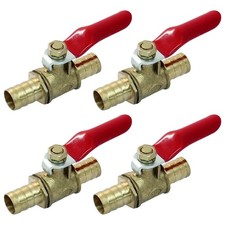 4 Pcs 3/8 Inch Hose Barb Ball Valve, Mini Brass Shut Off, Pipe Tubing Fitting...