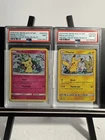 Pikachu SM162 Sun & Moon Holo Psa8  & Mimikyu SM163 Team Up Blister Promo PSA 9