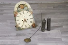 Wall Clock Sign Clock Tin Hand Painted with Moon Phase 19th Century (MVL8092)