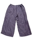 Flax by Jeanne Engelhart Linen Pants Womens M Lagenlook Pull On Cropped Wide Leg